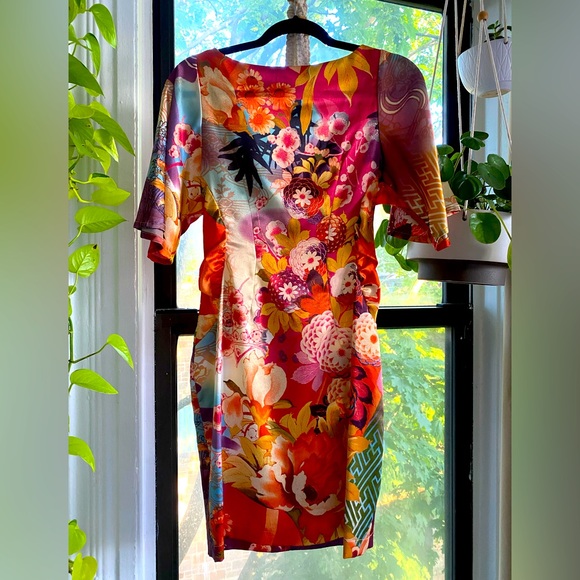 Adele Fado multicolor satin mini dress - Picture 1 of 4